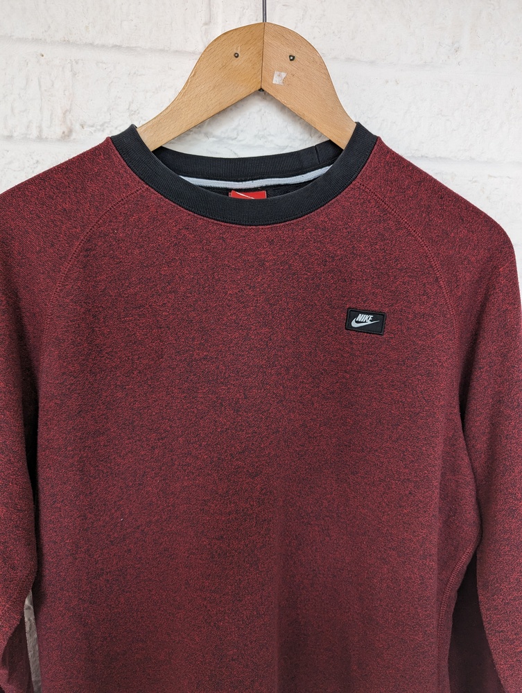 Nike Crew Neck Sweatshirt - Size M - Burgundy - Cotton - P2P 22" - Picture 6 of 7